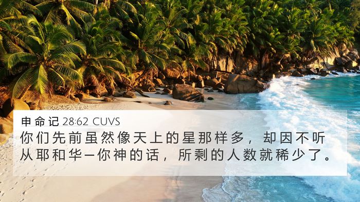 申 命 记 28:62 CUVS Bible Verse Image