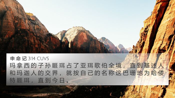 申 命 记 3:14 CUVS Bible Verse Image
