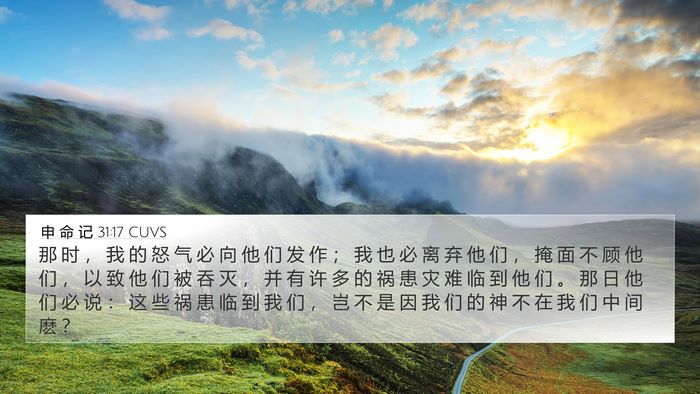 申 命 记 31:17 CUVS Bible Verse Image