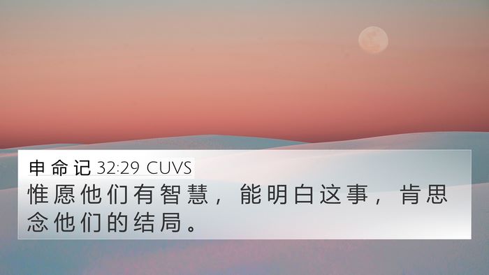 申 命 记 32:29 CUVS Bible Verse Image