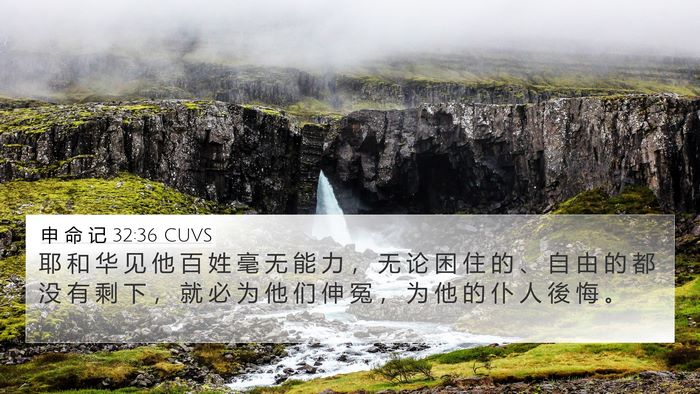 申 命 记 32:36 CUVS Bible Verse Image