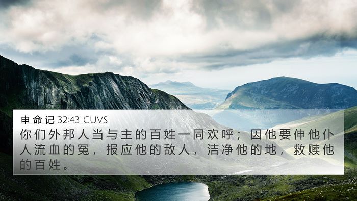 申 命 记 32:43 CUVS Bible Verse Image