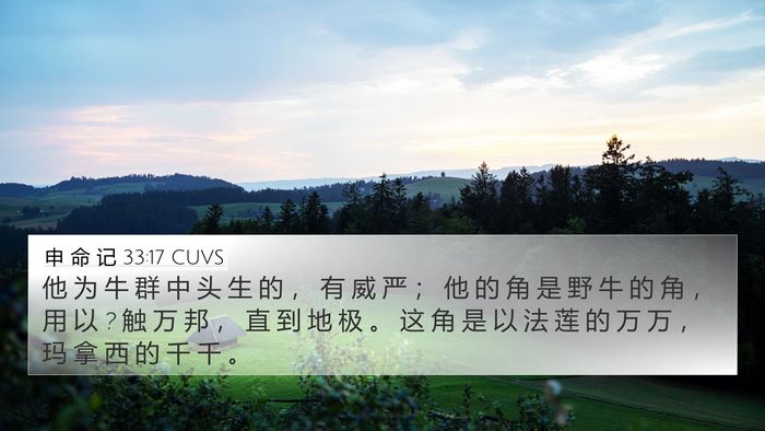 申 命 记 33:17 CUVS Bible Verse Image