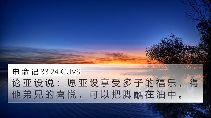 申 命 记 33:24 CUVS Bible Verse Image