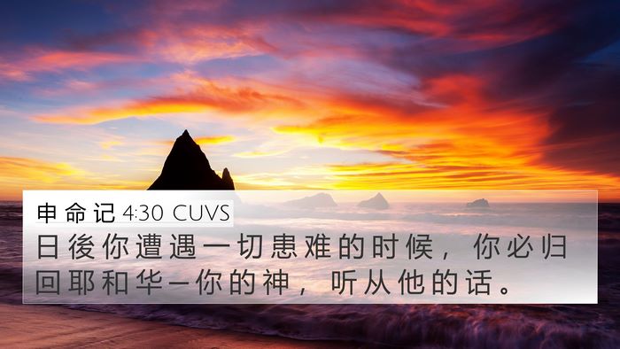 申 命 记 4:30 CUVS Bible Verse Image