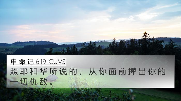 申 命 记 6:19 CUVS 4K Wallpaper - 照 耶 和 华 所 说 的 ， 从 你 面 前 - 4K Wallpaper Bible Verse