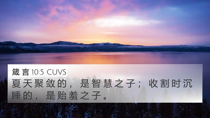 箴 言 10:5 CUVS Bible Verse Image