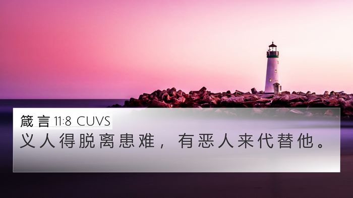 箴 言 11:8 CUVS Bible Verse Image