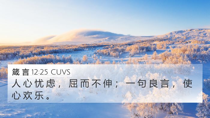 箴 言 12:25 CUVS Bible Verse Image