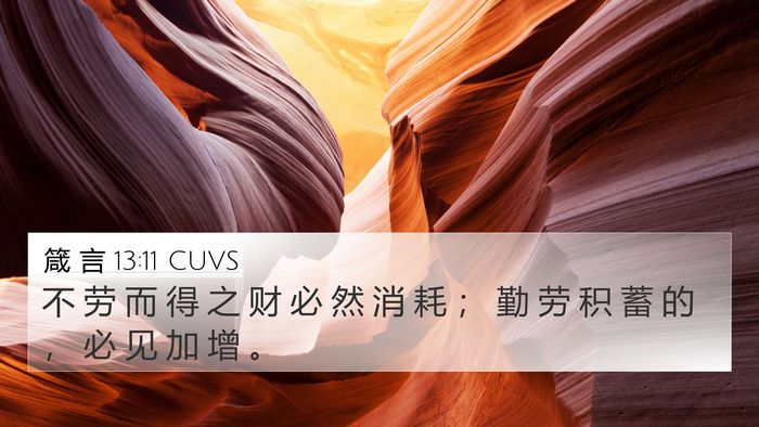 箴 言 13:11 CUVS Bible Verse Image