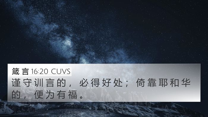 箴 言 16:20 CUVS Bible Verse Image