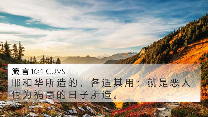 箴 言 16:4 CUVS Bible Verse Image