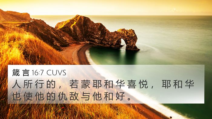 箴 言 16:7 CUVS Bible Verse Image