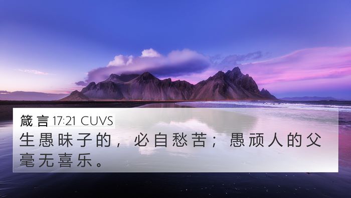 箴 言 17:21 CUVS Bible Verse Image