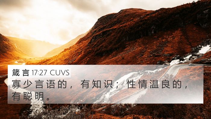 箴 言 17:27 CUVS Bible Verse Image