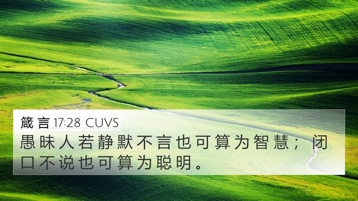 箴 言 17:28 CUVS Bible Verse Image