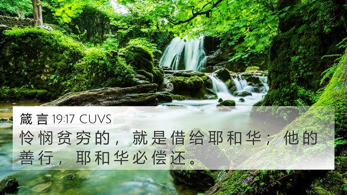 箴 言 19:17 CUVS 4K Wallpaper - 怜 悯 贫 穷 的 ， 就 是 借 给 耶 和 - 4K Wallpaper Bible Verse
