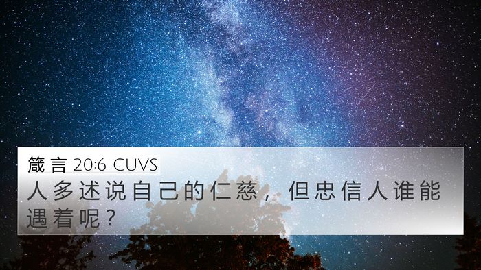 箴 言 20:6 CUVS Bible Verse Image
