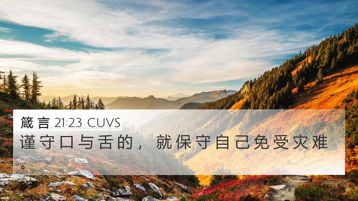 箴 言 21:23 CUVS Bible Verse Image