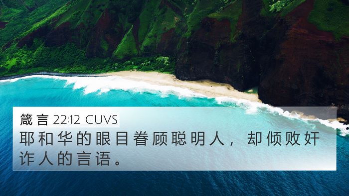 箴 言 22:12 CUVS 4K Wallpaper - 耶 和 华 的 眼 目 眷 顾 聪 明 人 ， - 4K Wallpaper Bible Verse