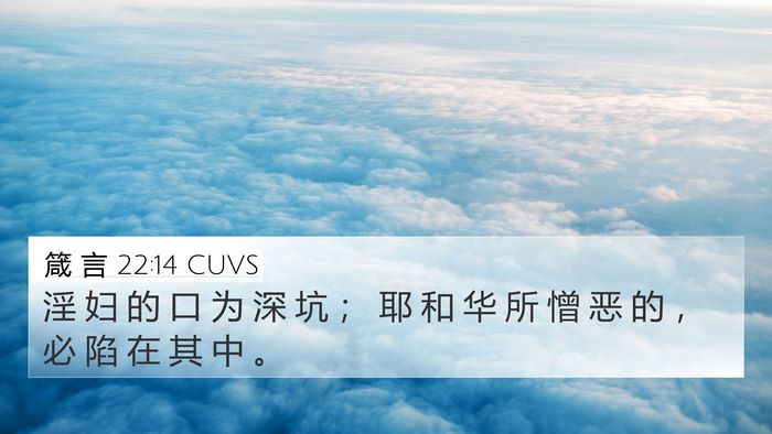 箴 言 22:14 CUVS Bible Verse Image