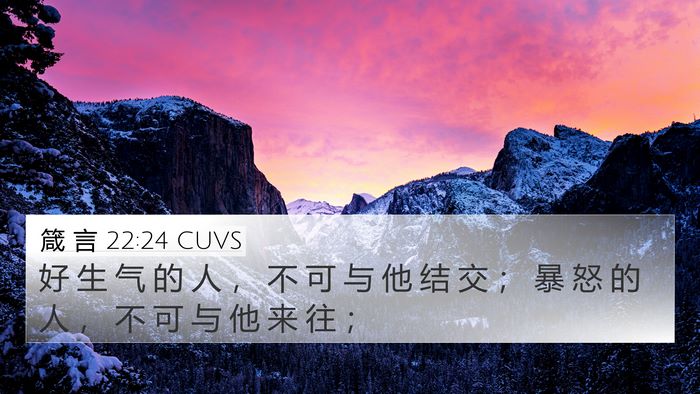 箴 言 22:24 CUVS Bible Verse Image
