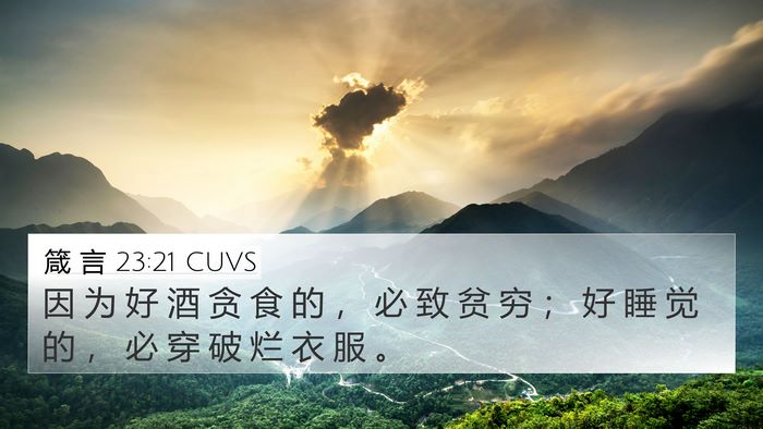 箴 言 23:21 CUVS Bible Verse Image