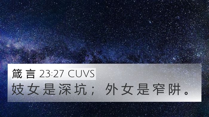 箴 言 23:27 CUVS Bible Verse Image