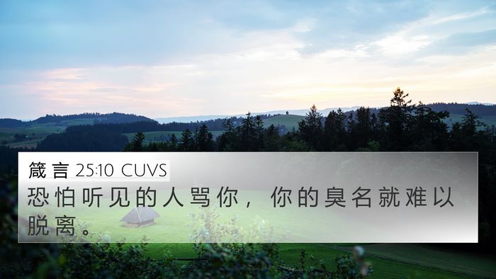 箴 言 25:10 CUVS 4K Wallpaper - 恐 怕 听 见 的 人 骂 你 ， 你 的 臭 - 4K Wallpaper Bible Verse