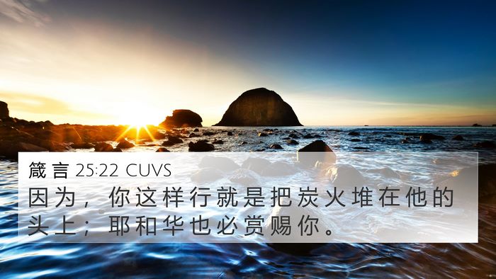 箴 言 25:22 CUVS 4K Wallpaper - 因 为 ， 你 这 样 行 就 是 把 炭 火 - 4K Wallpaper Bible Verse