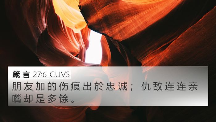 箴 言 27:6 CUVS Bible Verse Image