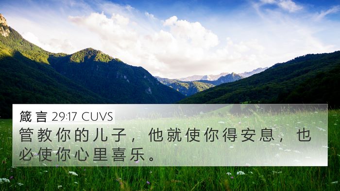 箴 言 29:17 CUVS Bible Verse Image