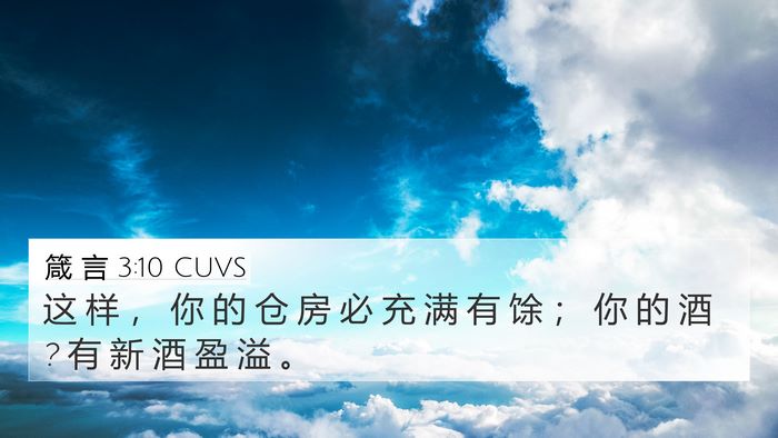 箴 言 3:10 CUVS 4K Wallpaper - 这 样 ， 你 的 仓 房 必 充 满 有 馀 - 4K Wallpaper Bible Verse