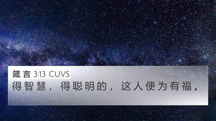 箴 言 3:13 CUVS Bible Verse Image