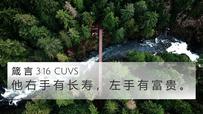 箴 言 3:16 CUVS Bible Verse Image