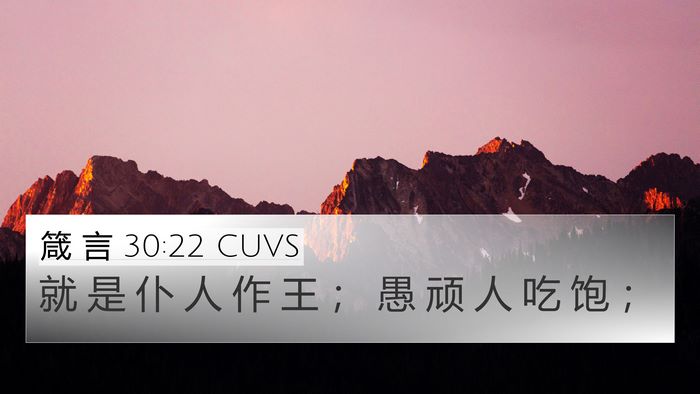 箴 言 30:22 CUVS Bible Verse Image