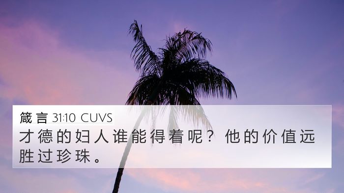 箴 言 31:10 CUVS Bible Verse Image