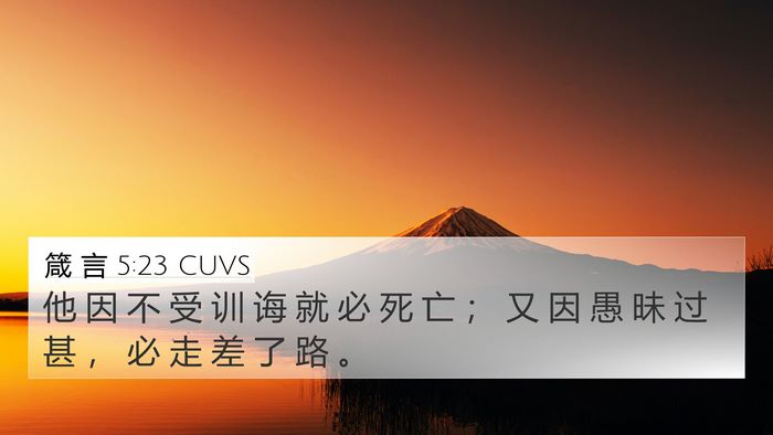 箴 言 5:23 CUVS Bible Verse Image