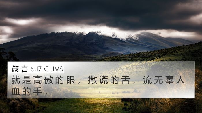 箴 言 6:17 CUVS Bible Verse Image