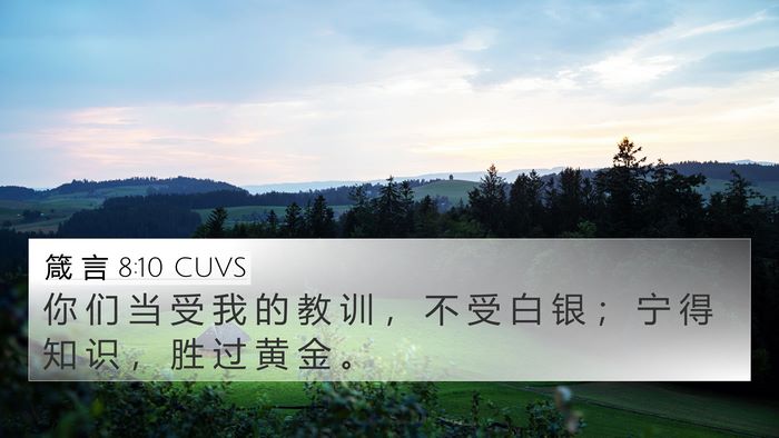 箴 言 8:10 CUVS Bible Verse Image