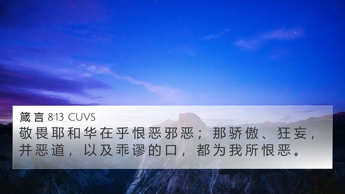 箴 言 8:13 CUVS Bible Verse Image