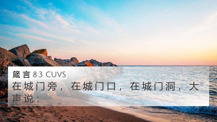 箴 言 8:3 CUVS 4K Wallpaper - 在 城 门 旁 ， 在 城 门 口 ， 在 城 - 4K Wallpaper Bible Verse