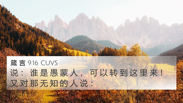 箴 言 9:16 CUVS Bible Verse Image