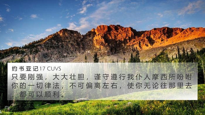 约 书 亚 记 1:7 CUVS Bible Verse Image