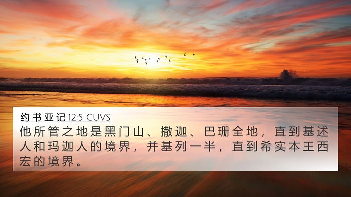 约 书 亚 记 12:5 CUVS 4K Wallpaper - 他 所 管 之 地 是 黑 门 山 、 撒 迦 - 4K Wallpaper Bible Verse