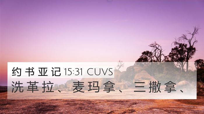 约 书 亚 记 15:31 CUVS 4K Wallpaper - 洗 革 拉 、 麦 玛 拿 、 三 撒 拿 - 4K Wallpaper Bible Verse