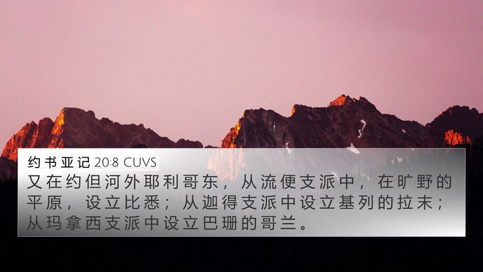 约 书 亚 记 20:8 CUVS Bible Verse Image