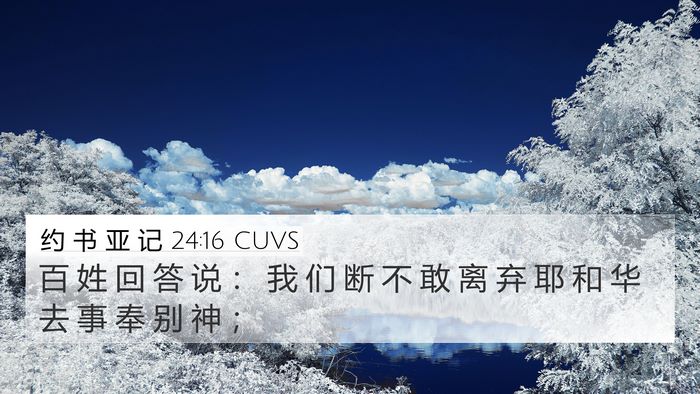 约 书 亚 记 24:16 CUVS 4K Wallpaper - 百 姓 回 答 说 ： 我 们 断 不 敢 离 - 4K Wallpaper Bible Verse