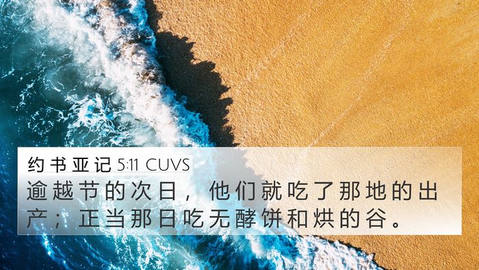 约 书 亚 记 5:11 CUVS 4K Wallpaper - 逾 越 节 的 次 日 ， 他 们 就 吃 了 - 4K Wallpaper Bible Verse