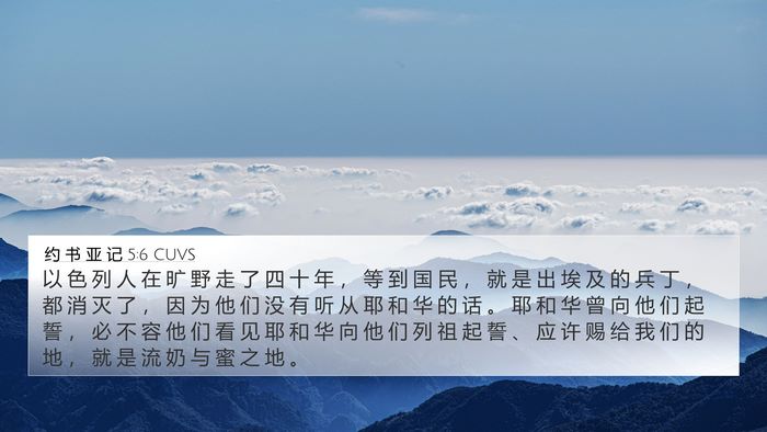 约 书 亚 记 5:6 CUVS Bible Verse Image